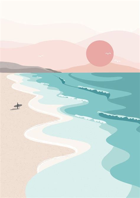 cute beach drawings|aesthetic beach drawing.